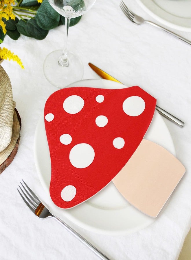 وولاين مجموعة مناديل ورقية من والين، 100 منديل، بنقشة فطر الخريف، طبقتان، لون أحمر، مناديل ورقية للاستخدام مرة واحدة، بنقشة فطر الغابة، مثالية لحفلات العشاء والحلويات في فصل الخريف، وأعياد الميلاد، وحفلات الحدائق الخيالية، وحفلات استقبال المولود، مقاس 6.5 × 5.8 بوصة - Image 5